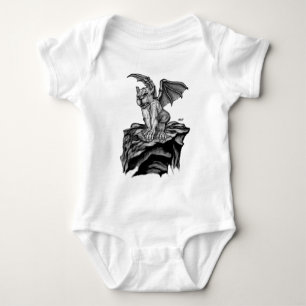 Little Golem Gargoyle - Black and white design Baby Bodysuit