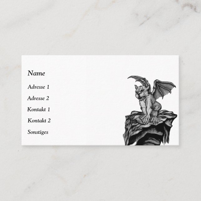 Little Golem Gargoyle Business Card (Front)