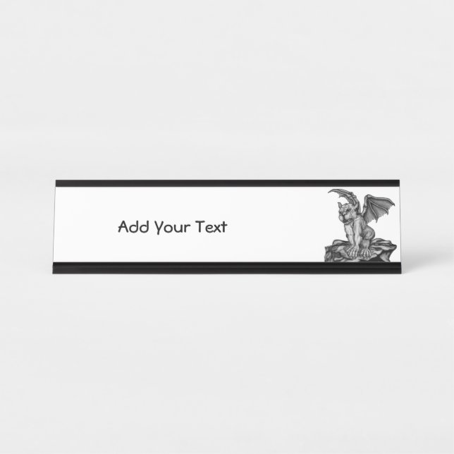 Little Golem Gargoyle Desk Name Plate (Front)