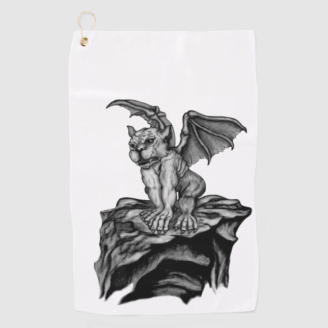 Little Golem Gargoyle Golf Towel (Front)