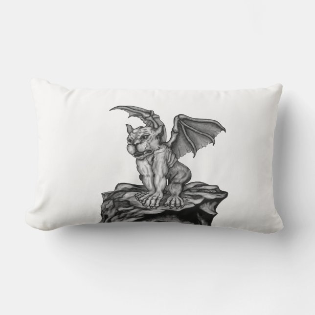 Little Golem Gargoyle Lumbar Cushion (Front)