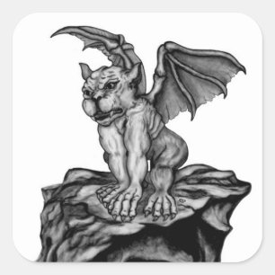 Little Golem Gargoyle Square Sticker