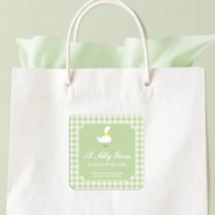 Little Goose Baby Shower Square Sticker