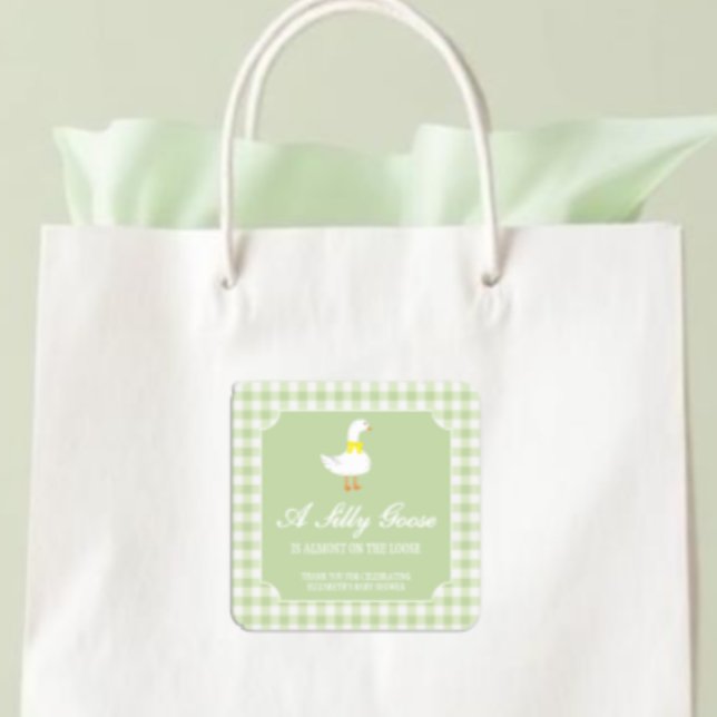 Little Goose Baby Shower Square Sticker (Creator Uploaded)