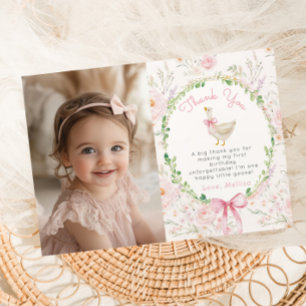  Little Goose Blush pink Photo Thank you Card