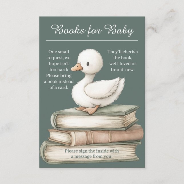Little Goose Book Request Card | Baby Sprinkle (Front)