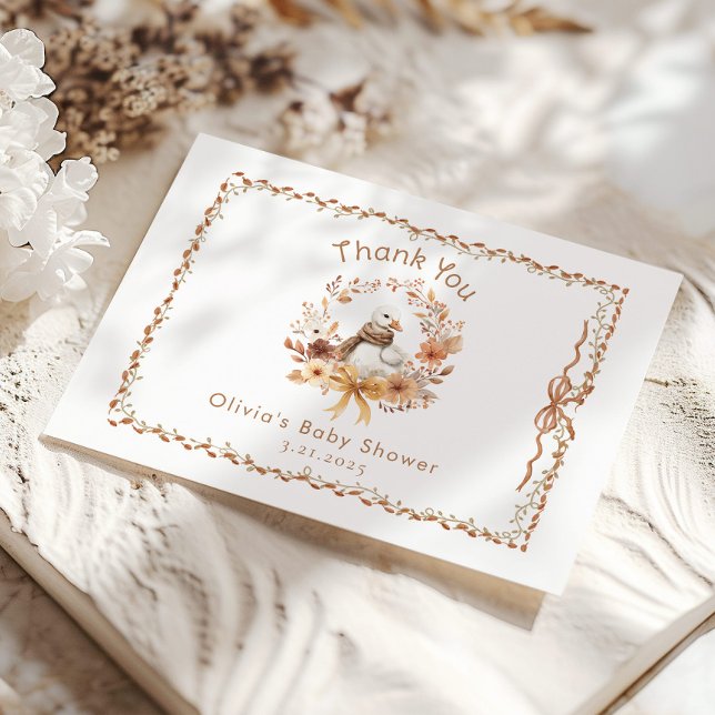 Little Goose Fall Gender Neutral Baby Shower Thank You Card (Creator Uploaded)