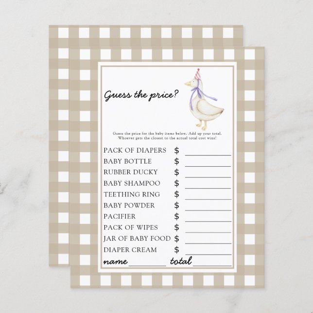Little goose - Guess the price! Game (Front/Back)