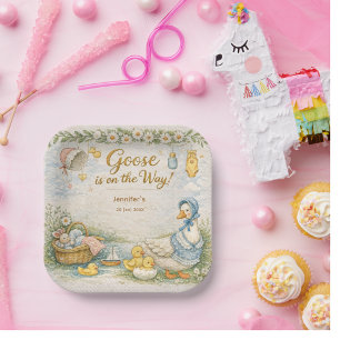 little goose is on the way paper plate