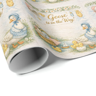 little goose is on the way  wrapping paper