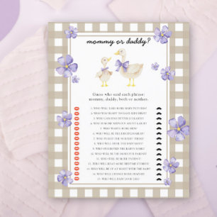Little goose - mummy or daddy baby shower game
