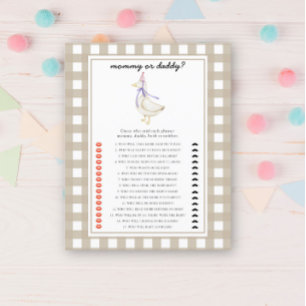Little goose - mummy or daddy baby shower game