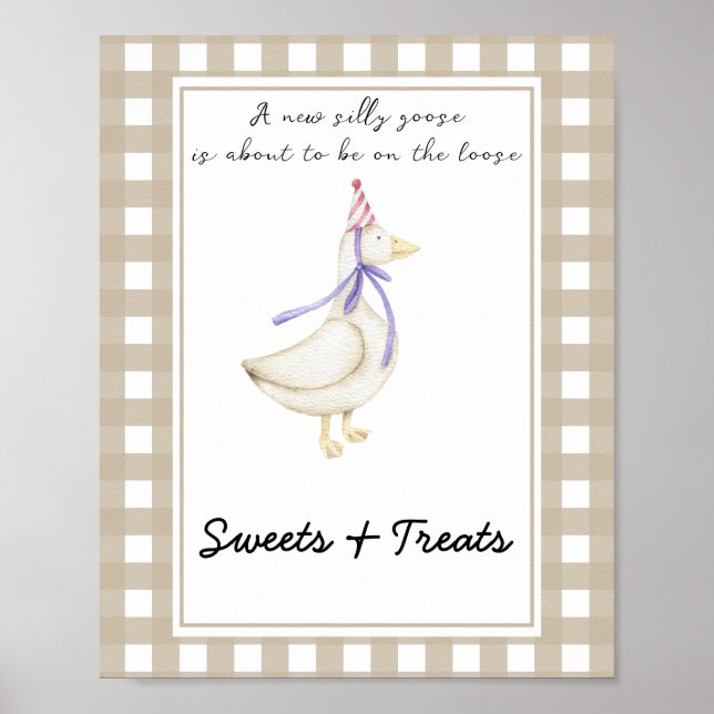 Little goose - sweets and treats baby shower poster (Front)