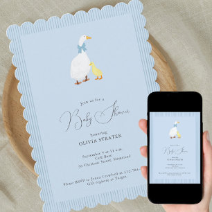 Little gosling cute illustration baby shower invitation