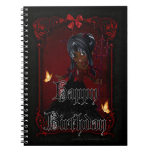 Little Goth Devil Girl Happy Birthday Note Book 4