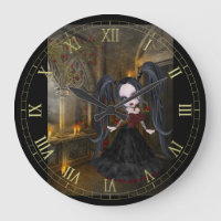 Little Goth Girl Wall Clock