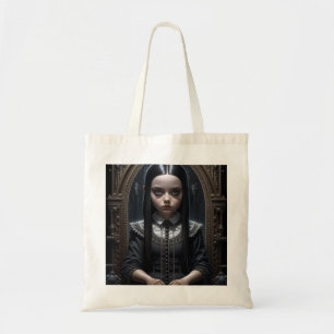 Little Gothic Girl Haunting Ai Art Halloween Tote Bag