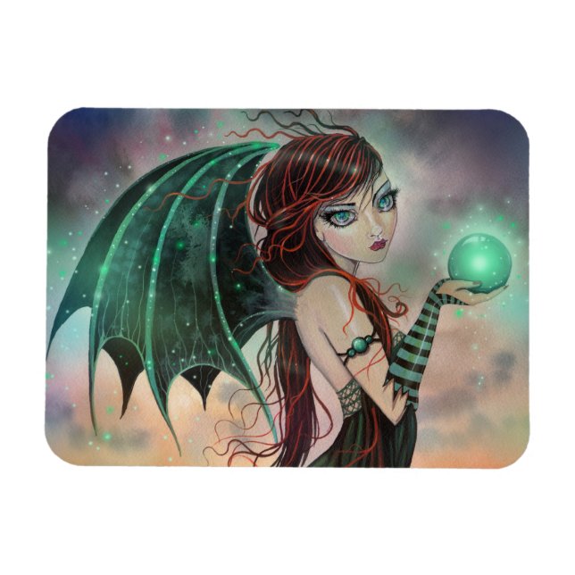 Little Gothic Vampire Fairy Fantasy Art Magnet (Horizontal)