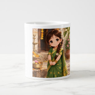 Little Grace in Green Large Coffee Mug