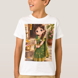 Little Grace in Green T-Shirt
