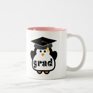 Little Grad Penguin Graduation Gift Two-Tone Coffee Mug