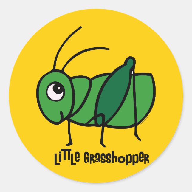 Little Grasshopper Classic Round Sticker (Front)