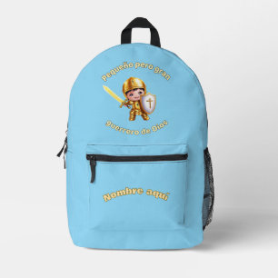 Little Great Warrior of God Printed Backpack