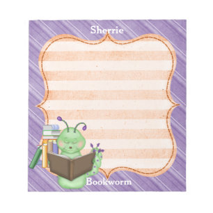 Little Green Bookworm Notepad