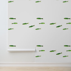 Little Green Fish  Nautical Wallpaper
