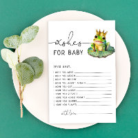 Little Green Frog Baby Shower Wishes for Baby Card