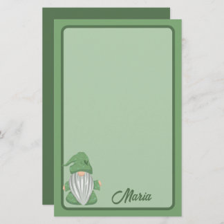 Little Green Gnome Detailed Stationery