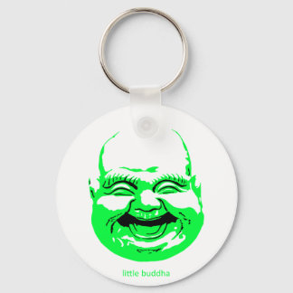 little green laughing-buddha key ring