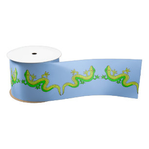 little green lizard satin ribbon