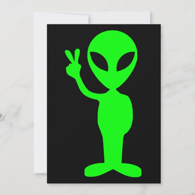 Little Green Man Invitation (Front)