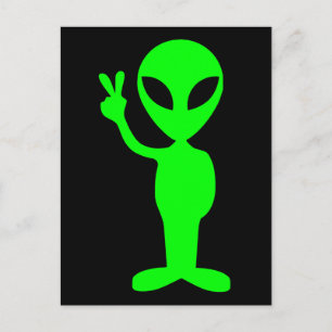 Little Green Man Postcard