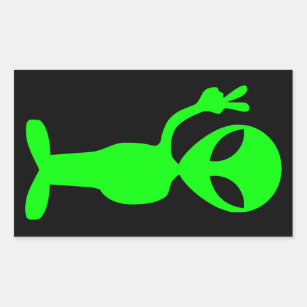 Little Green Man Rectangular Sticker