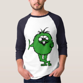 little green middle finger guy T-shirt