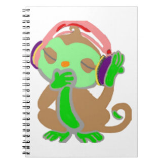 Little green monkey spiral notebook