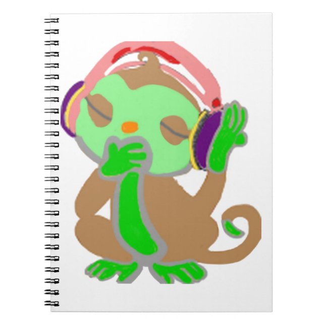 Little green monkey spiral notebook (Front)