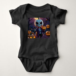 Little Green Monster & Pumpkin Friend Baby Bodysuit