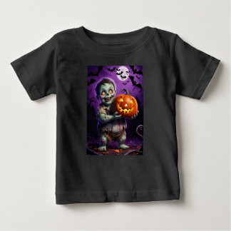 Little Green Monster & Pumpkin Friend Baby T-Shirt