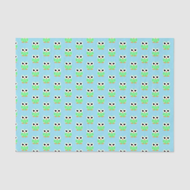 "Little Green Owl" Tissue Paper (Front)