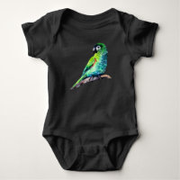 Little green parrot baby bodysuit