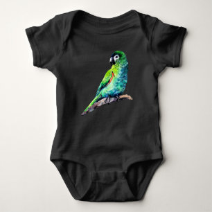 Little green parrot baby bodysuit