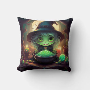 Little Green Witch With Candy Cushion