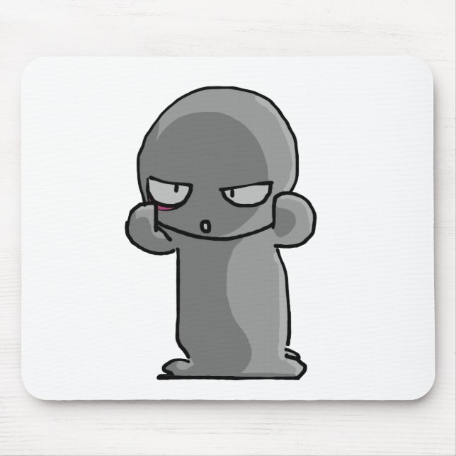 Little Grey Baby wry face Mouse Pad (Front)