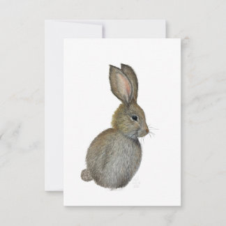 Little Grey Bunny Notecard - Original Artwork