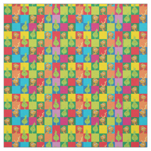 Little Grinch Colourful Colour Block Pattern Fabric