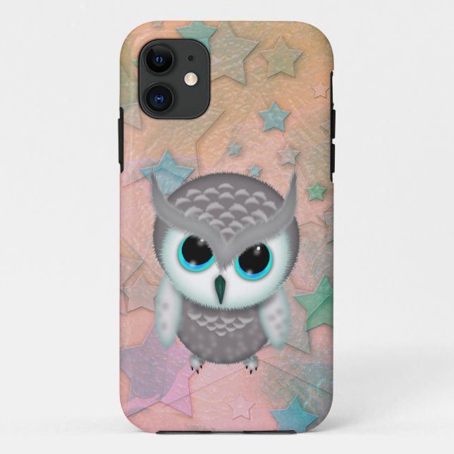 Little Grumpy Horned Owl Illustration Case-Mate iPhone Case (Back)