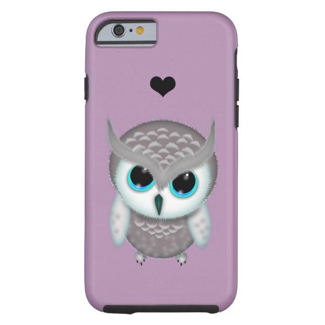 Little Grumpy Horned Owl Illustration Case-Mate iPhone Case (Back)